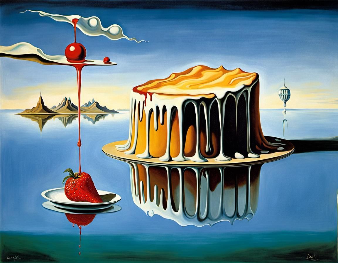 Surreal Melting Landscape as Oil Painting