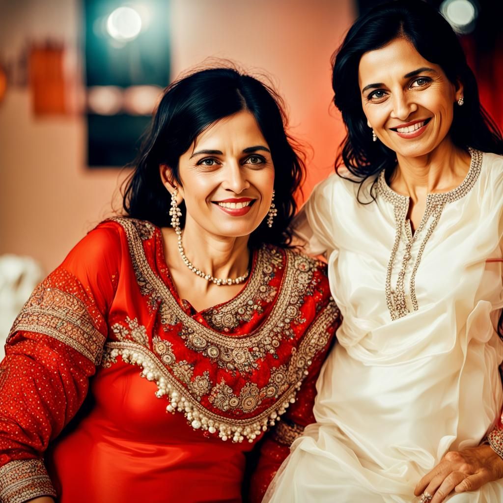 Women Runners in Salwaar Kameez: Vibrant Portrait