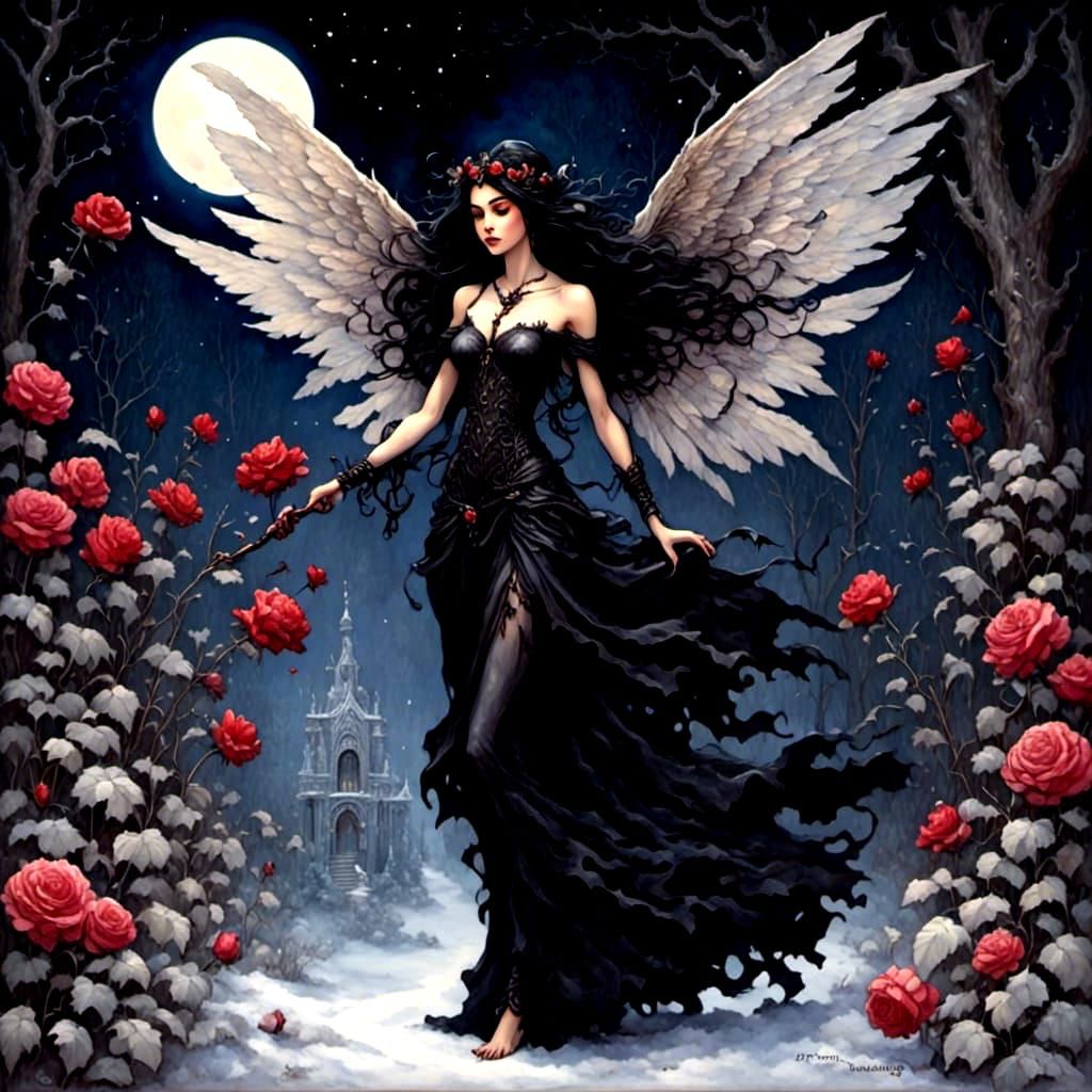 <lora:EnigmaticGarden1:1.0>  <lora:Inhuman:1.0> beautiful go...