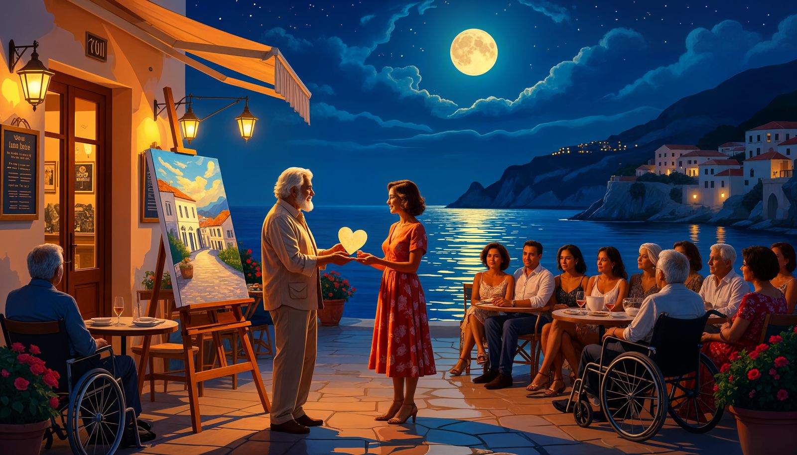 Artist Receives Heart Award at Mediterranean Café Exhibition