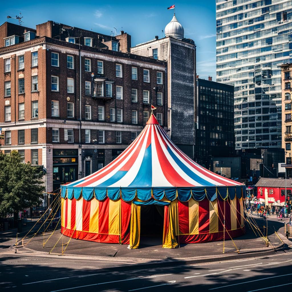 Circus Tent in Urban Landscape