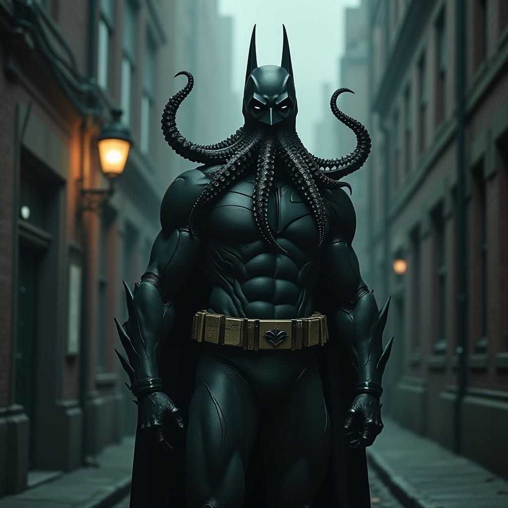 Gothic Batman Emerges from Cephalopod Shadows