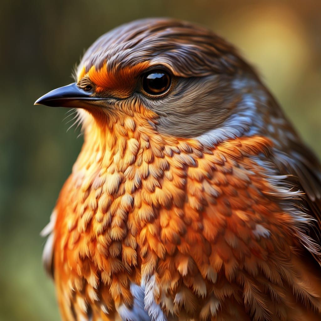 Proud Robin Concept Art in Oil Painting