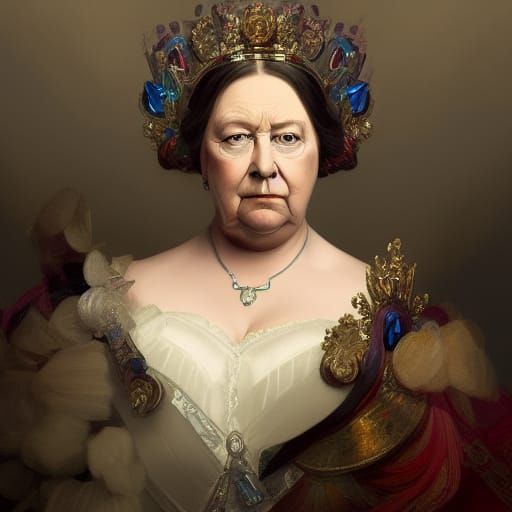 Hyperrealistic Portrait of Queen Victoria in Digital Art