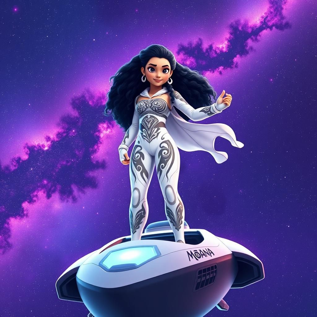 Moana in Space: A 3D Anime Art Adventure