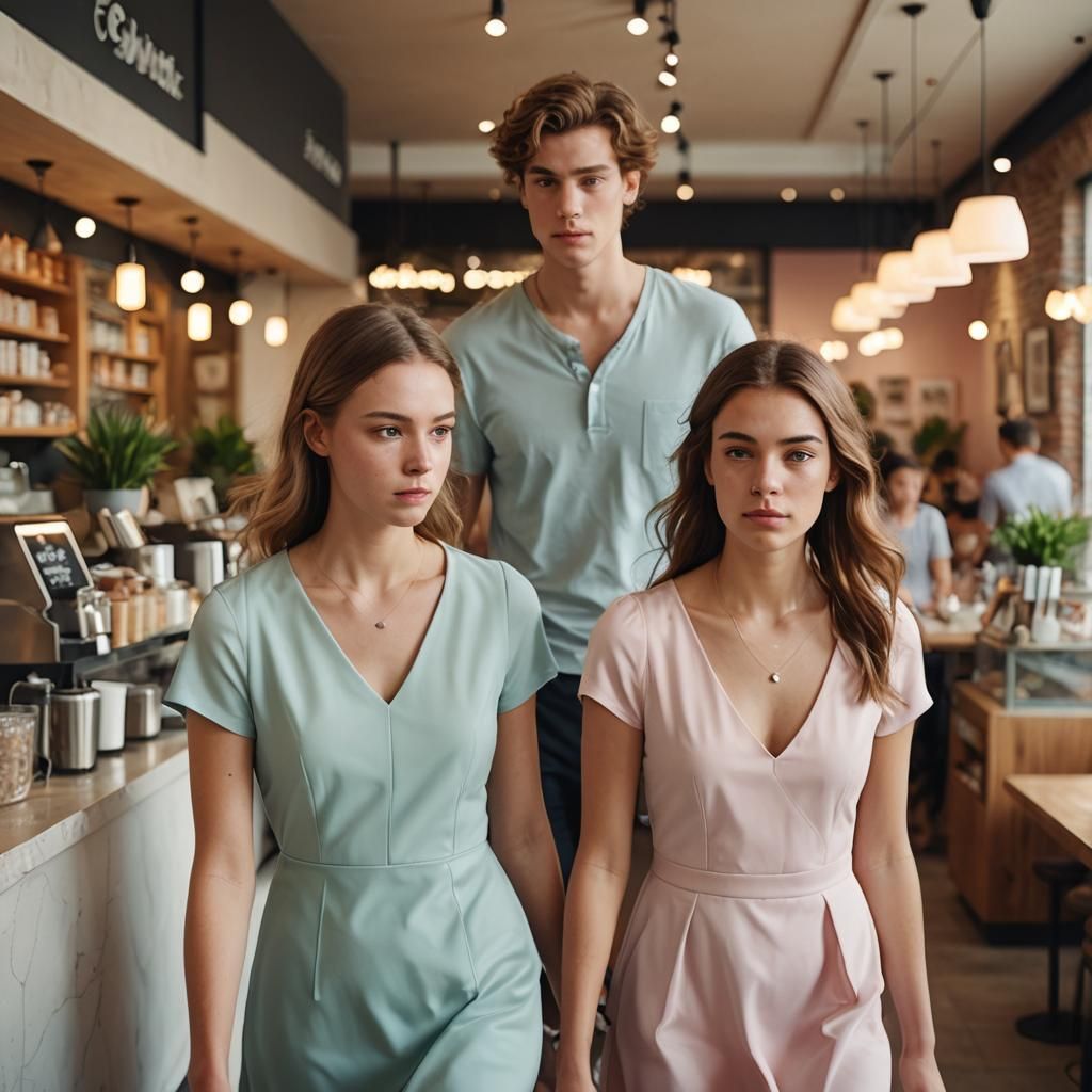 Boy in Dress in Coffee Shop, Schoeller-Inspired