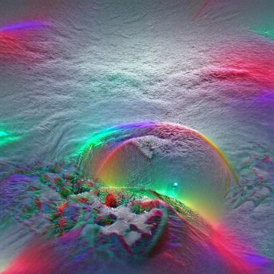 Vibrant Rainbow Over Snowy Landscape in 8K 3D