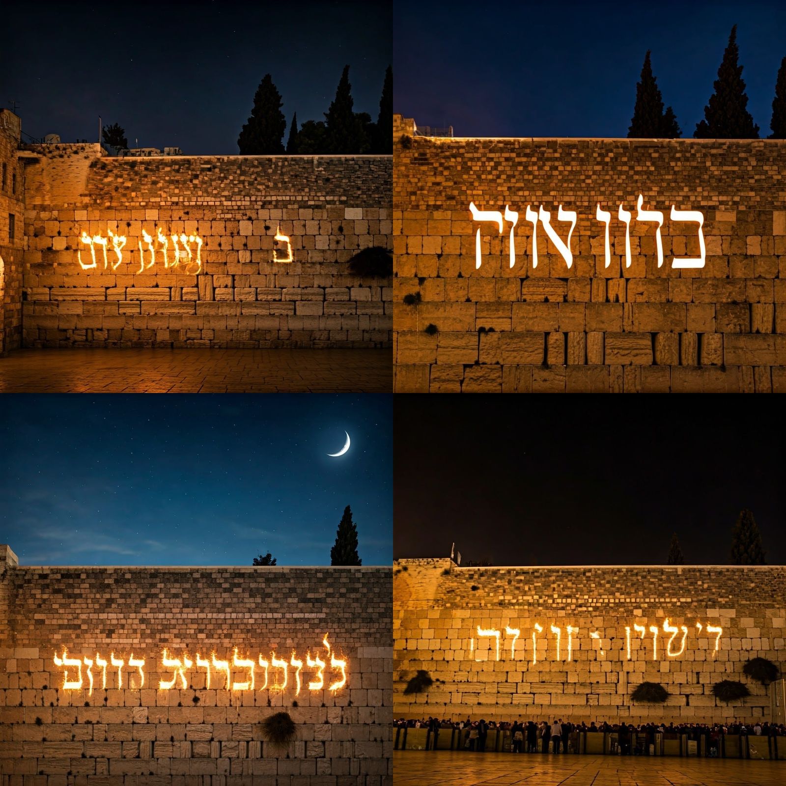 The inscription 'Am Yisrael Chai' in fiery letters on the Je...
