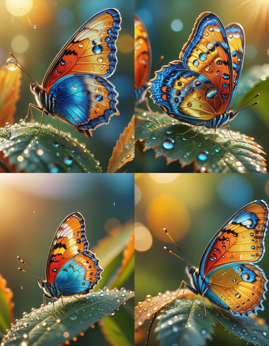 Confused Butterfly Macro Shot in Golden Light