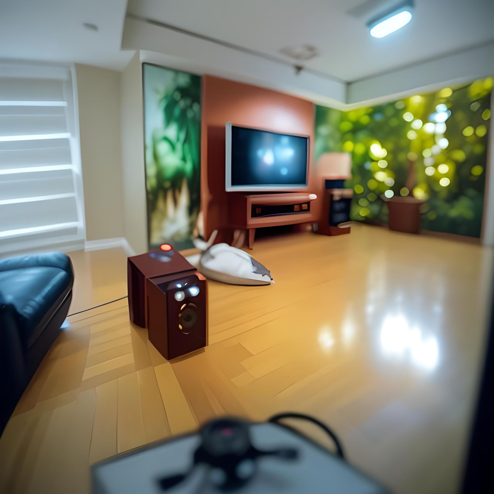 Cozy TV Room in Professional Photography Style