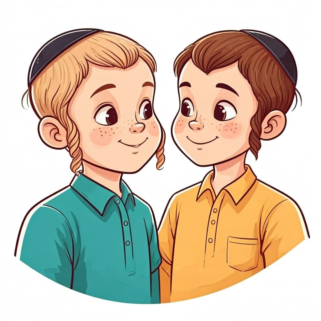 Haredi Jewish Boys Smiling in Colorful Shirts, Raleigh Style...