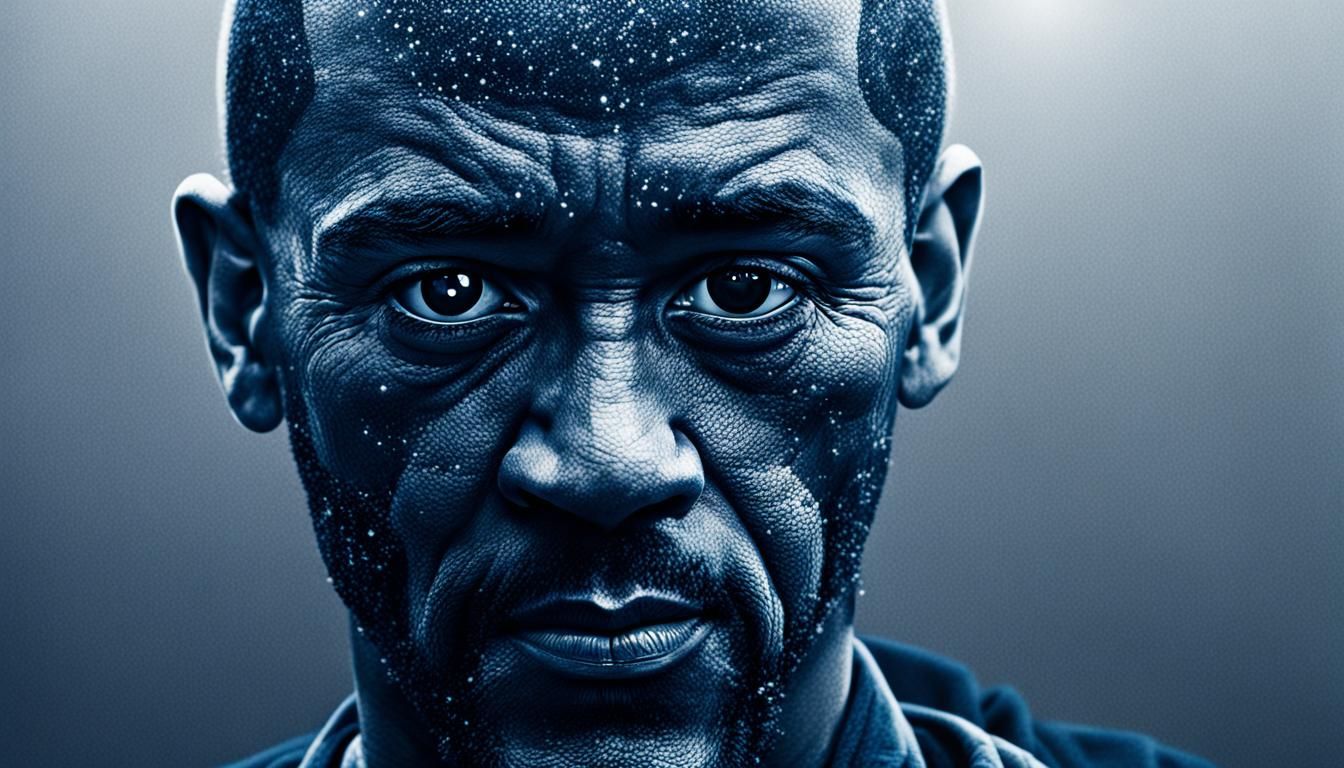 Eerie Glimpse: Biomechanical Eye in the Shadows