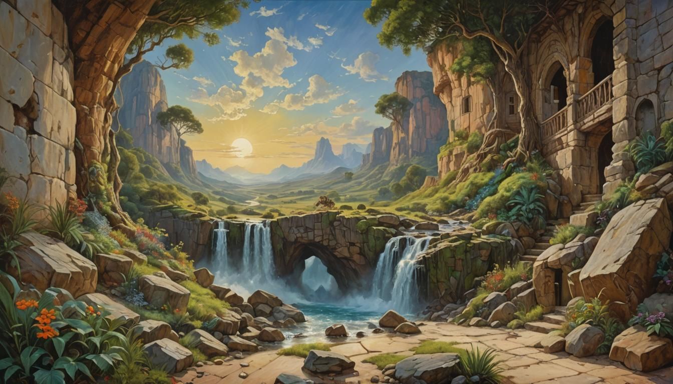 Dreamlike Oil Painting in the Style of James Gurney