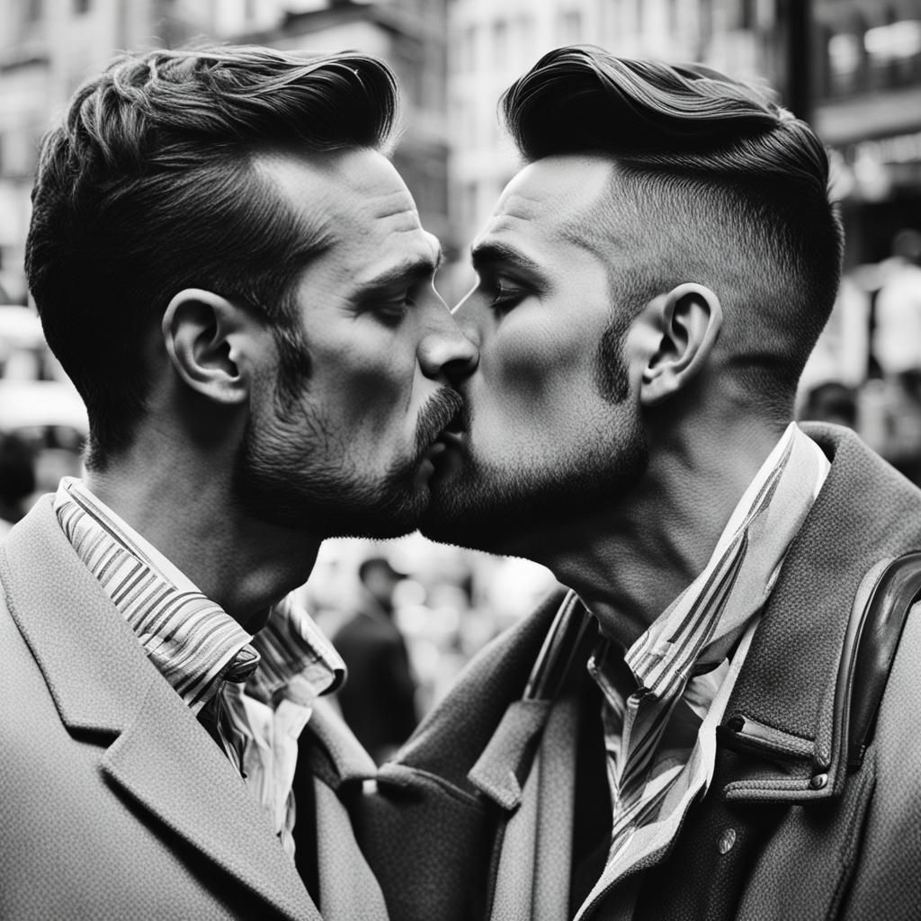 Men Kissing