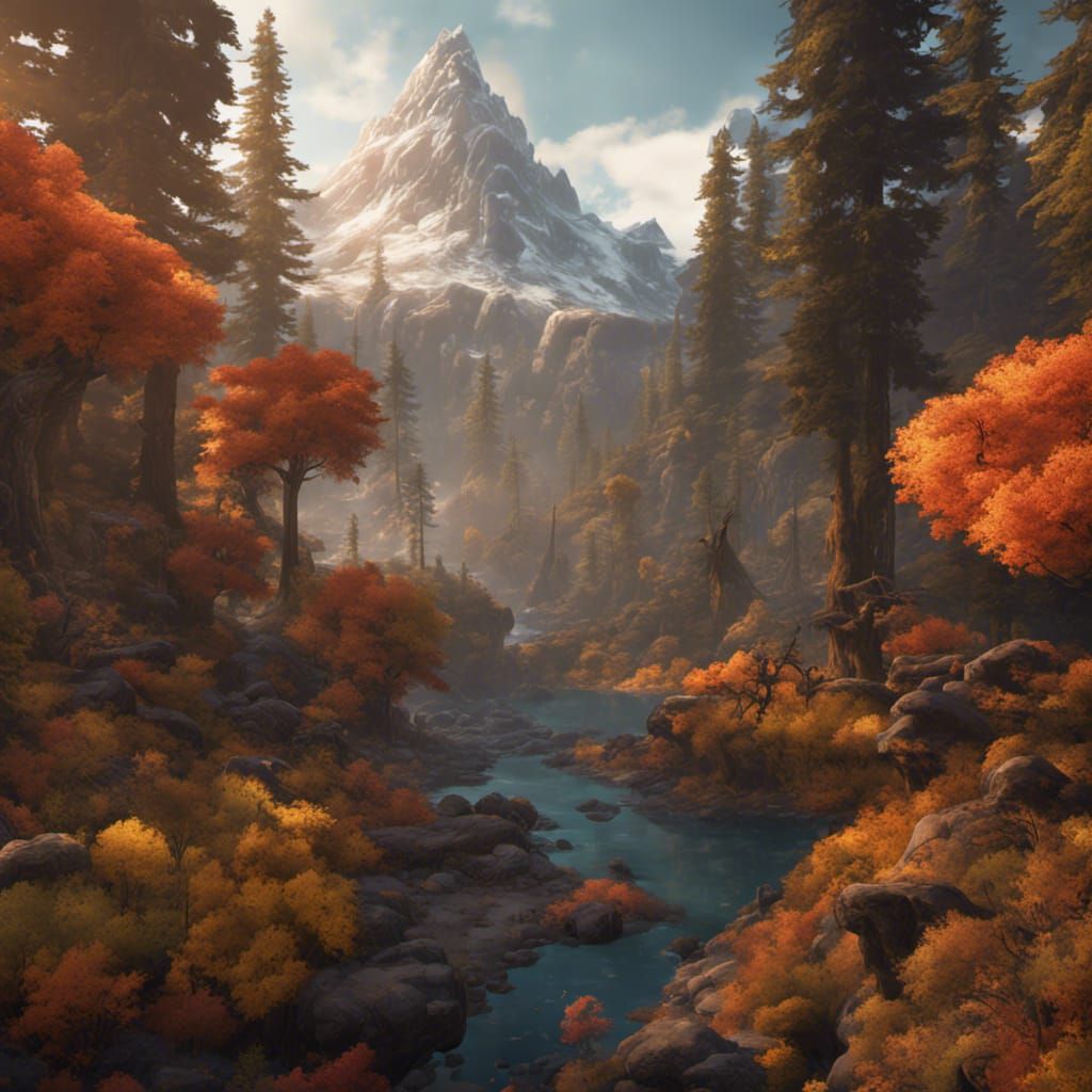 Pacific Northwest Indian Summer: Matte Painting
