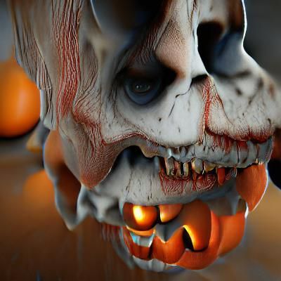 Spooky Halloween Candy Apple with Scary Face