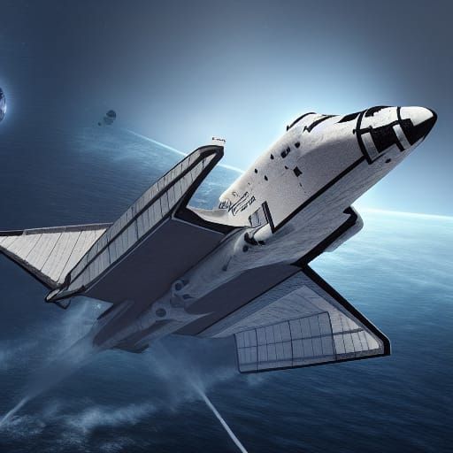 Space Shuttle Crash: Detailed Matte Painting