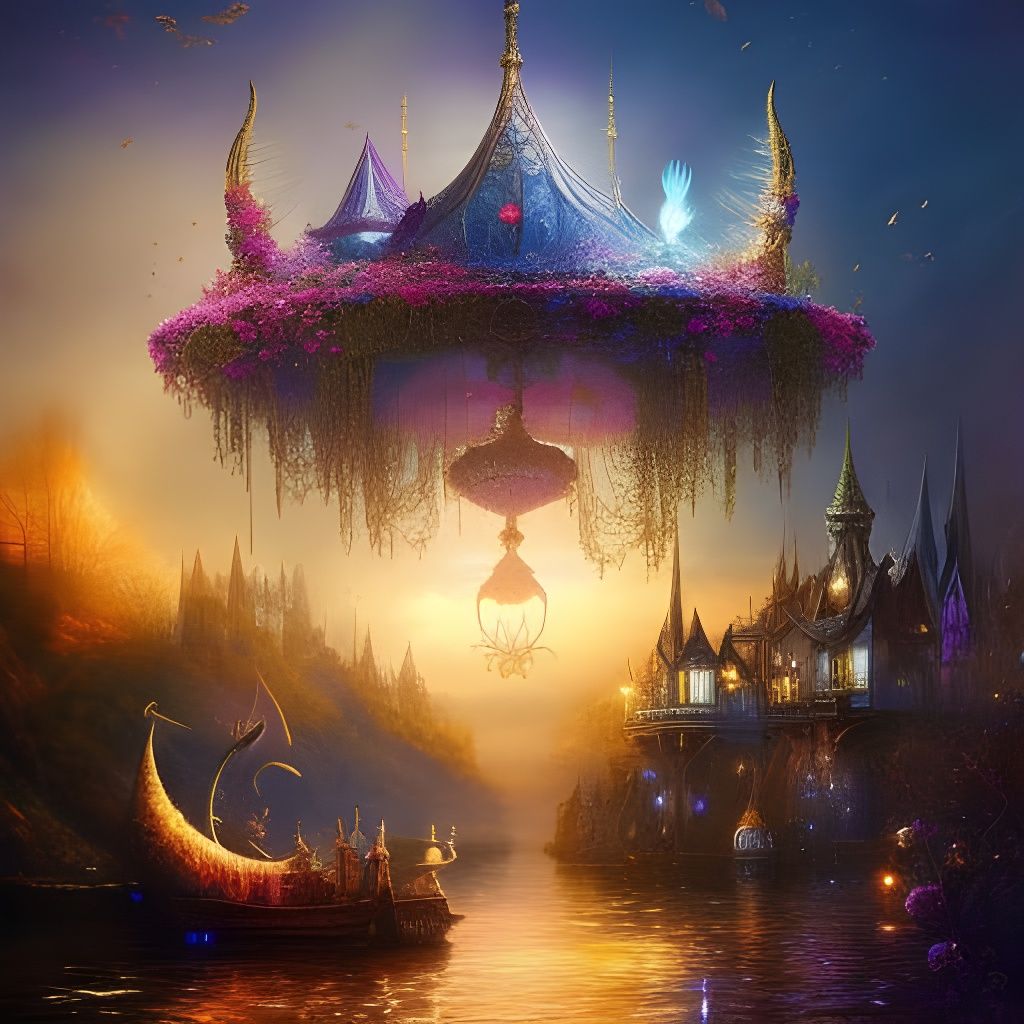 Enchanted Fairy Pirate Ship in Fairytale Setting