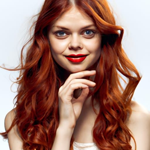 Portrait of a Beautiful Woman with Red Hair