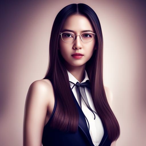 Asian girl in glasses