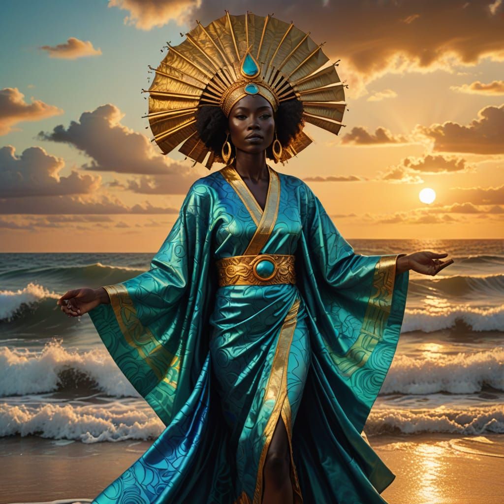 Afro-Surrealist Orisha Goddess Radiates Ancestral Energy