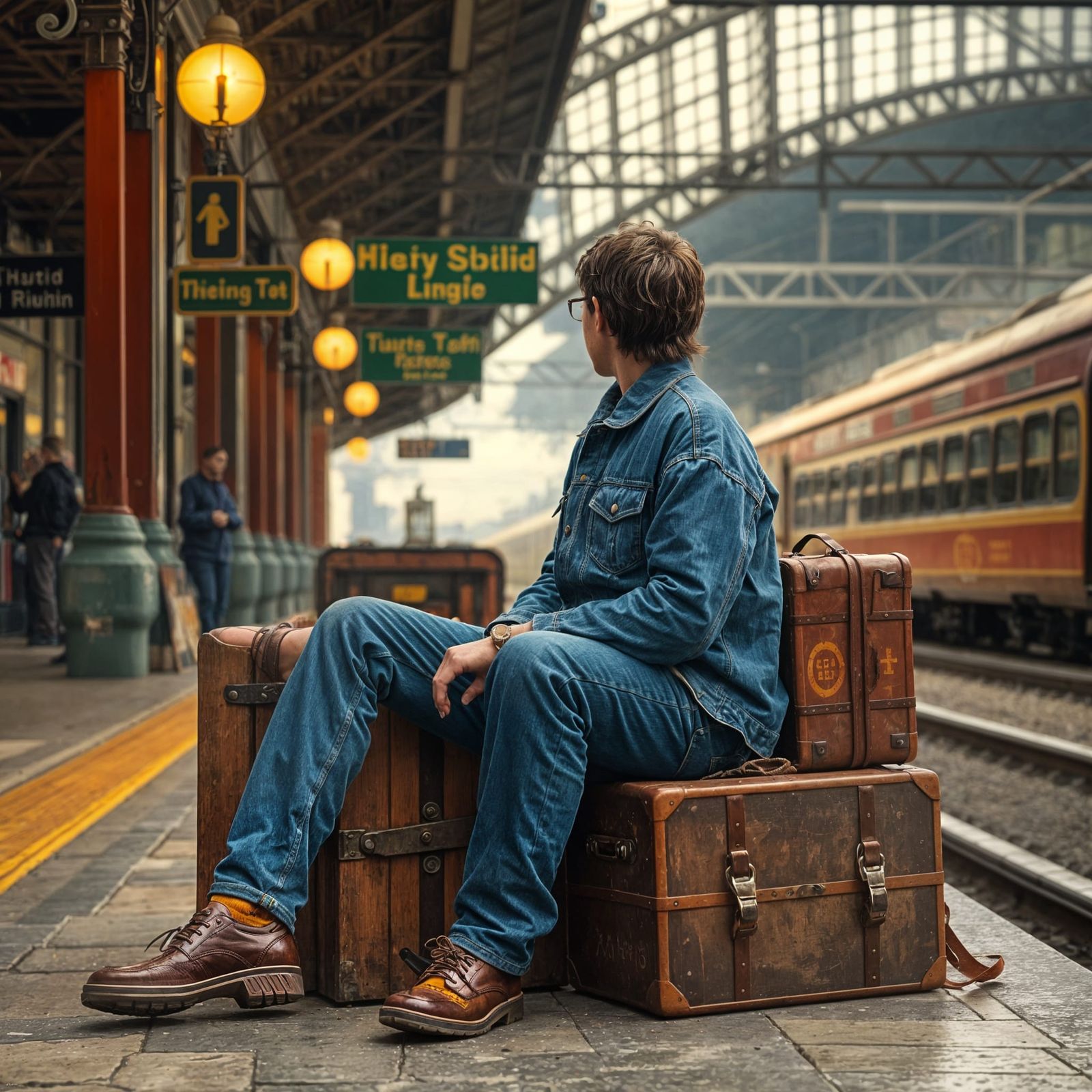 Nostalgic Railway Station Encounter