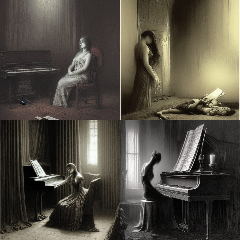 Horrific Piano Sacrifice in Gothic Style
