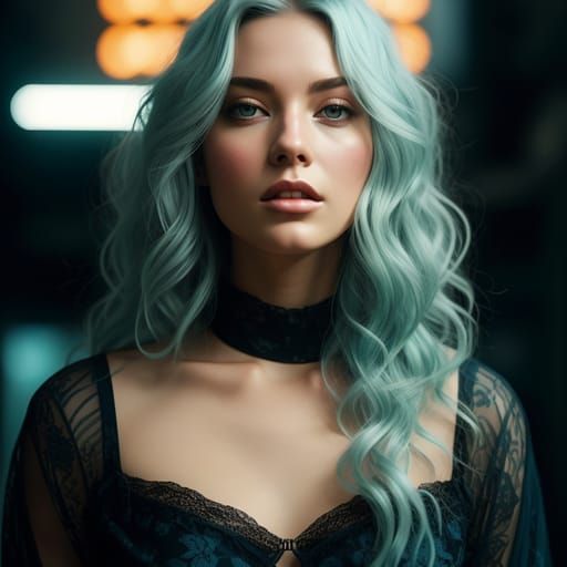 Gorgeous Goth Girl in Dreamy Lighting