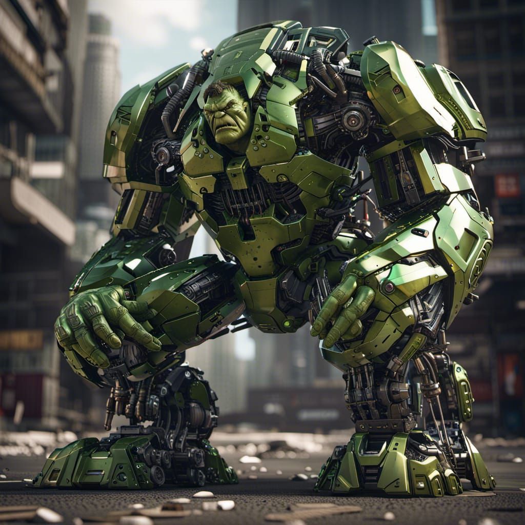 Futuristic Sci-Fi Incredible Hulk in 8K