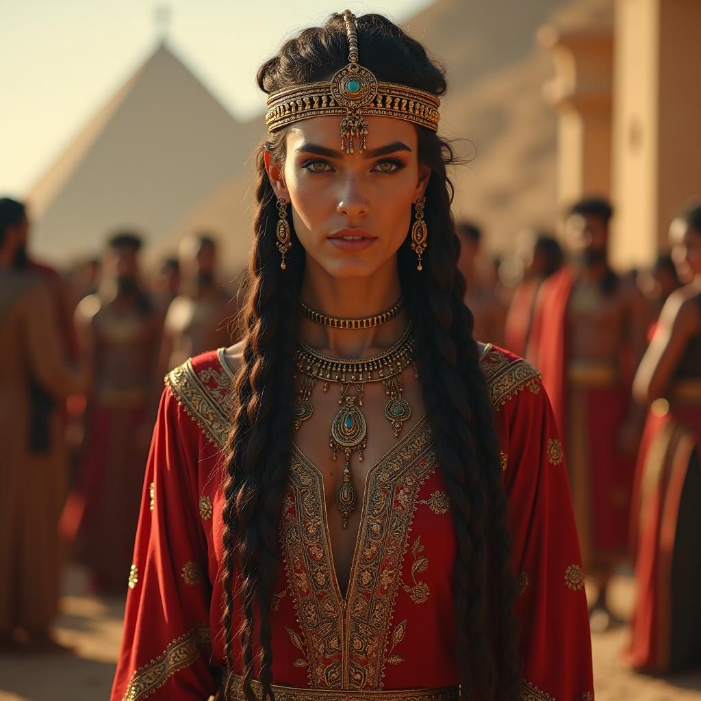 Carthaginian Goddess Afri in Hyperrealistic Digital Art