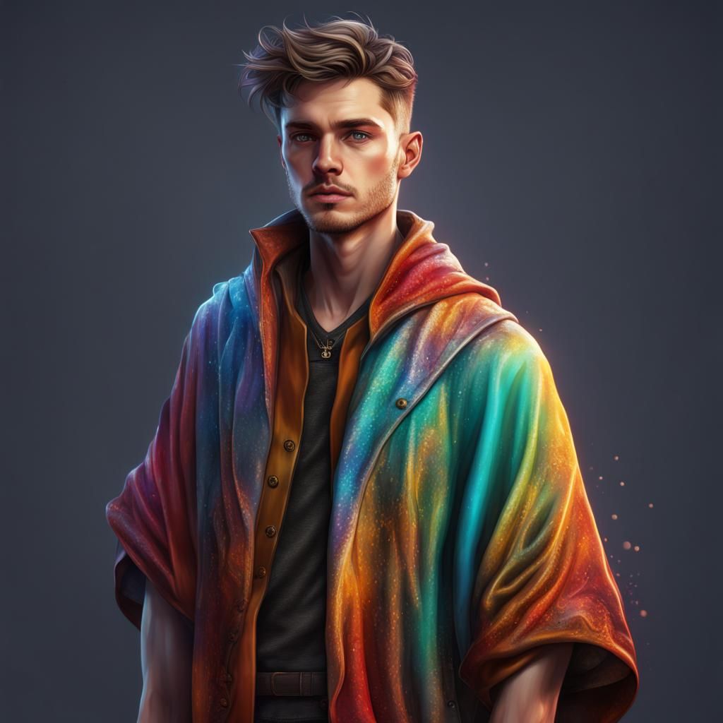 Modern Wizard Portrait in Hyperrealistic Splash Art