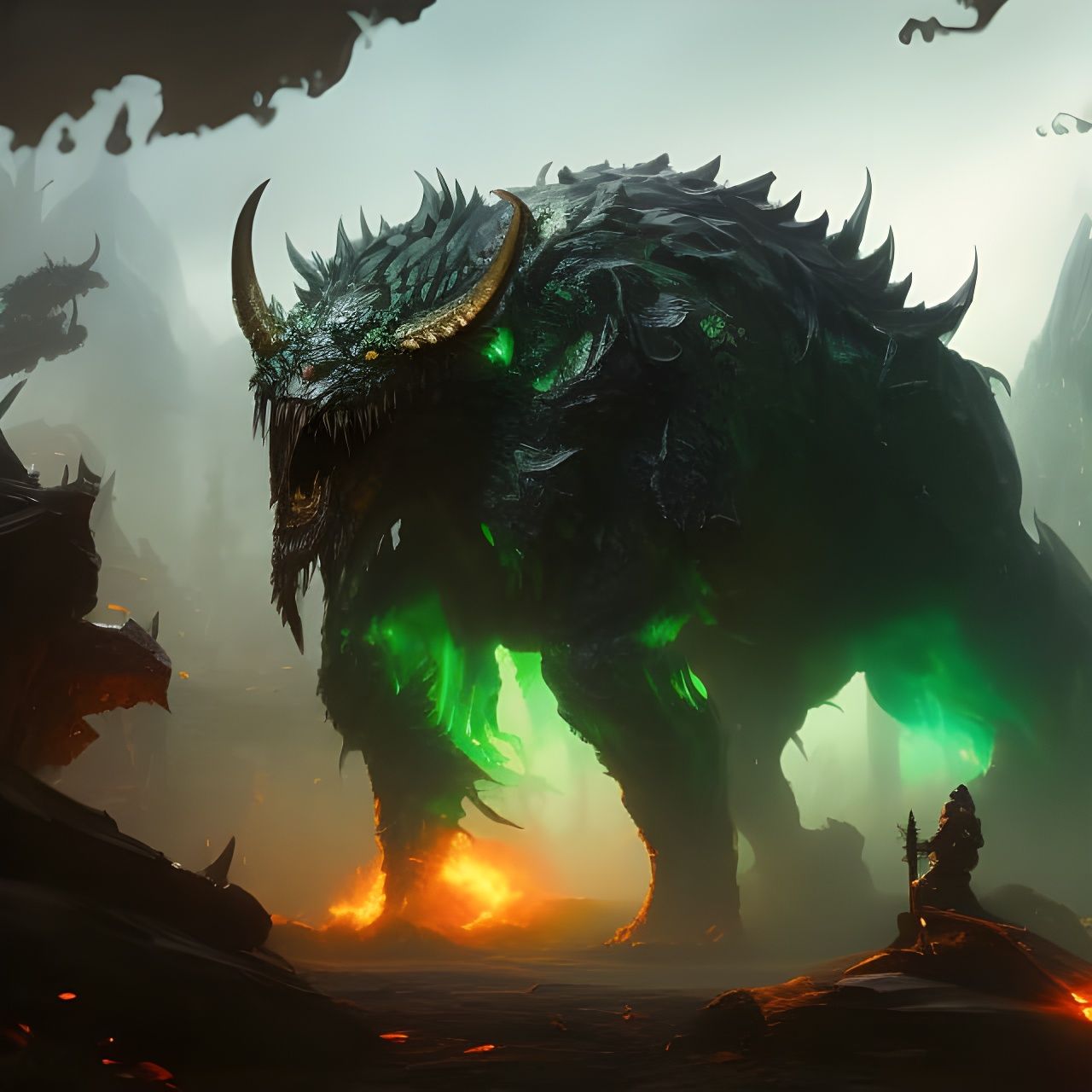 Bonemass Ooze Monster in a Green Swamp