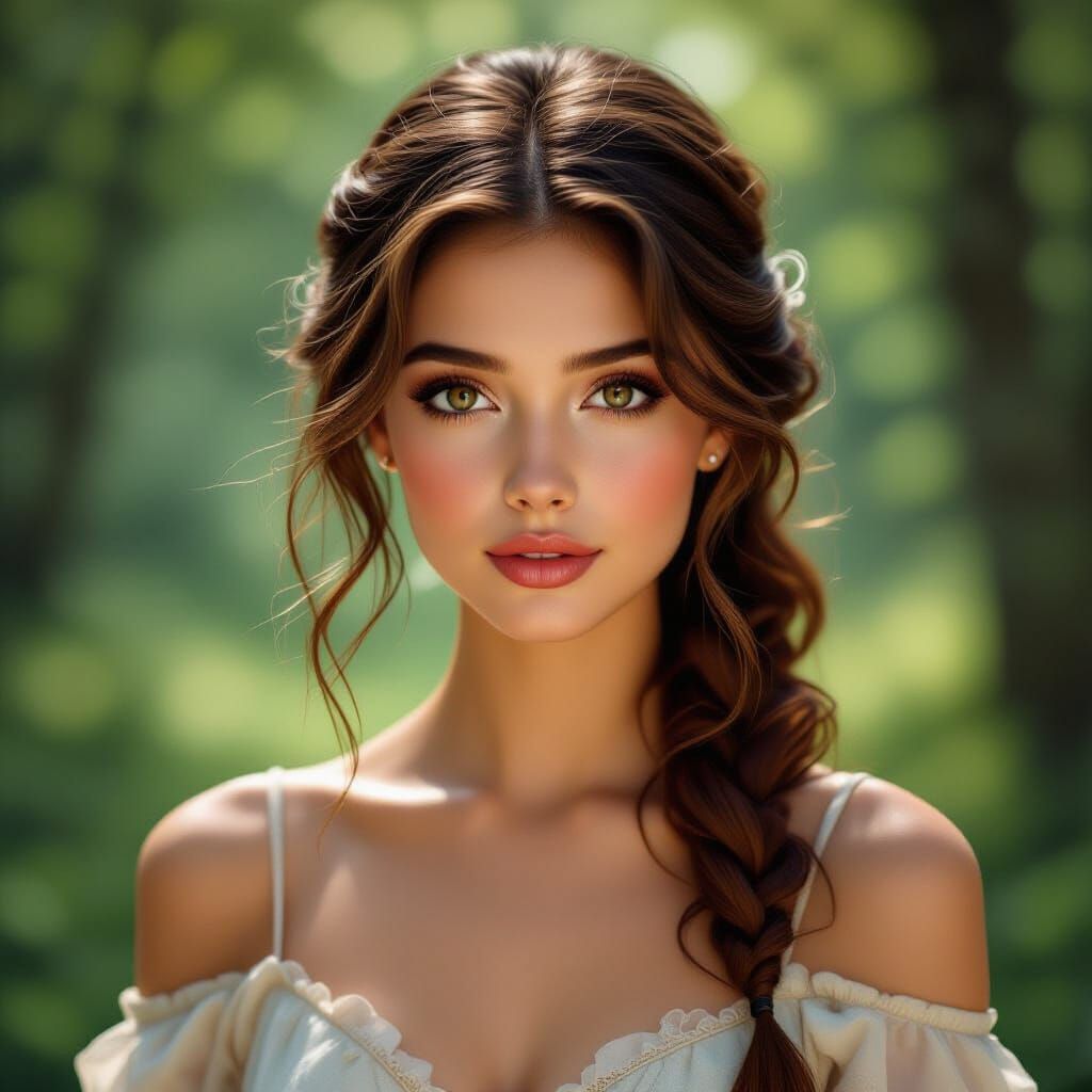 Romantic Portrait of Arianna in Painterly Style