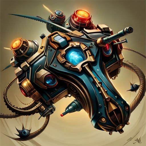 Steampunk Military Crab: Cyberpunk Artwork