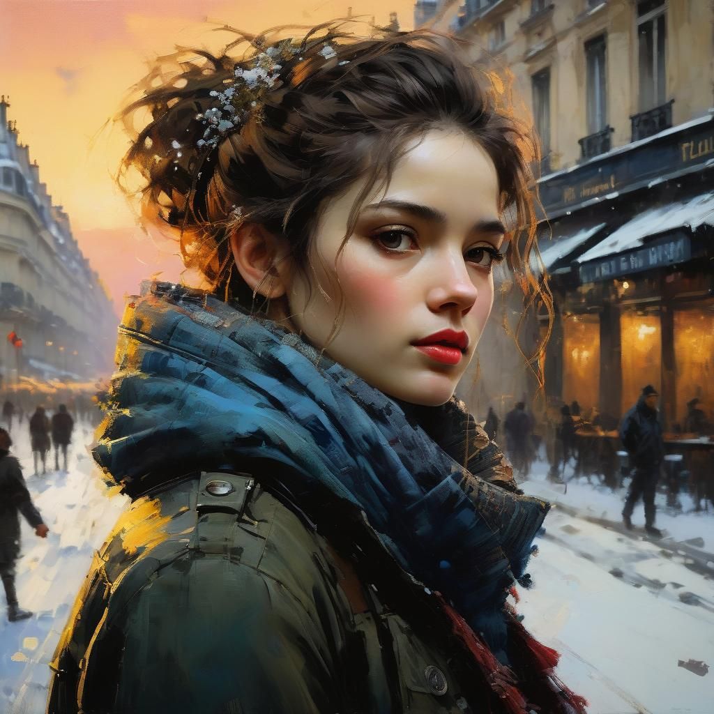 French Woman Portrait in Historic Paris Setting