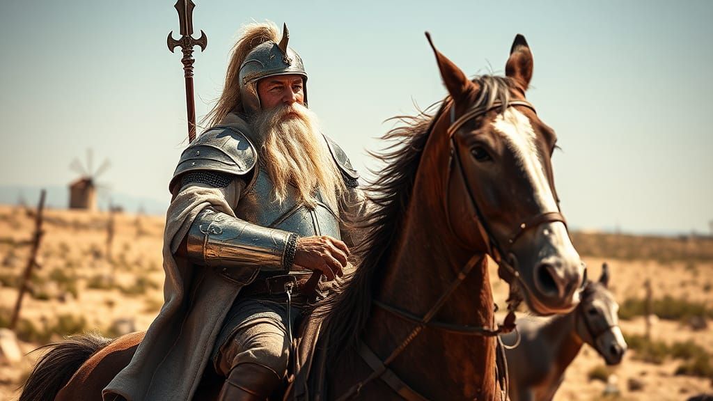 Don Quixote Rides Across La Mancha