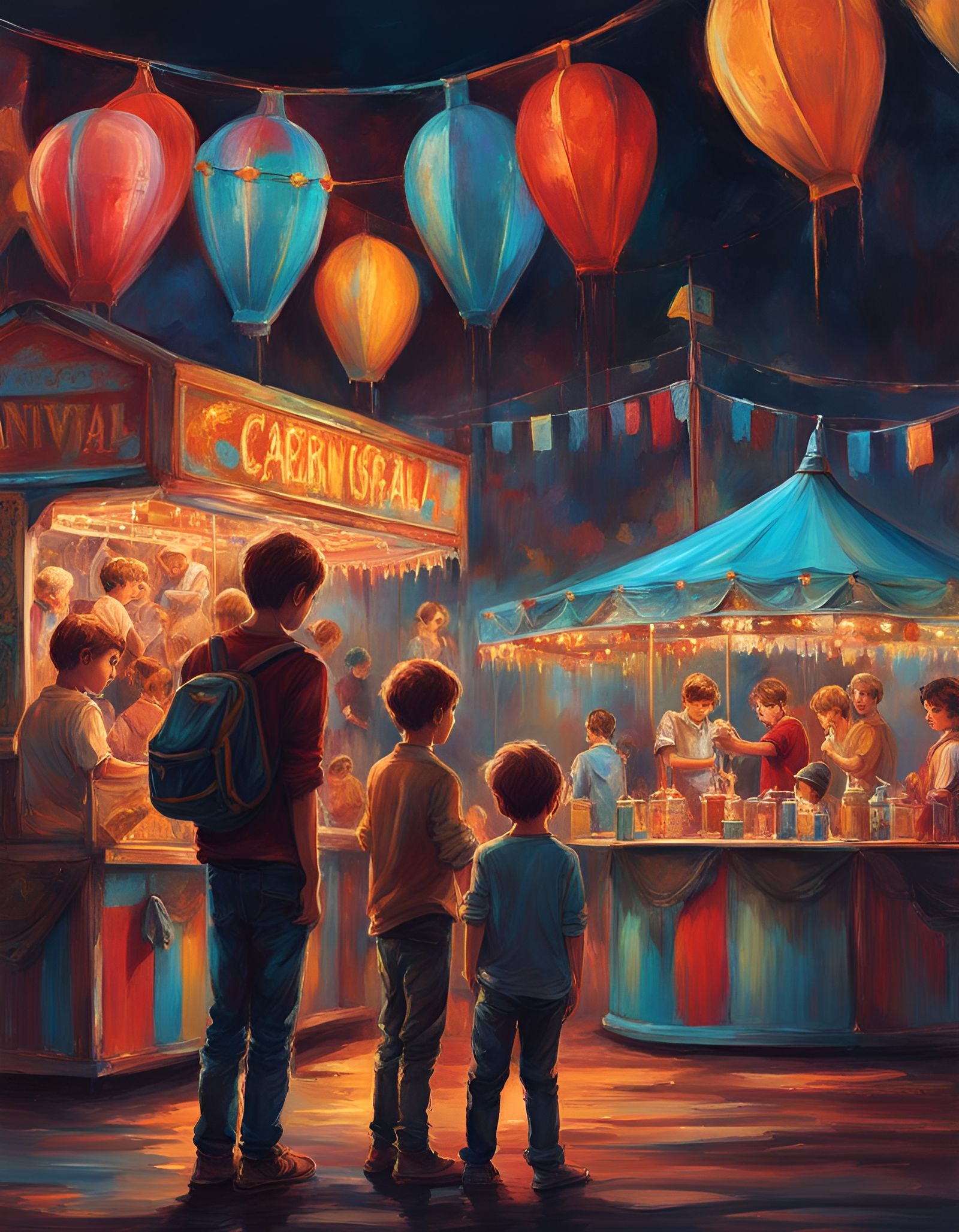 Carnival Ring Toss Game in Vibrant Concept Art
