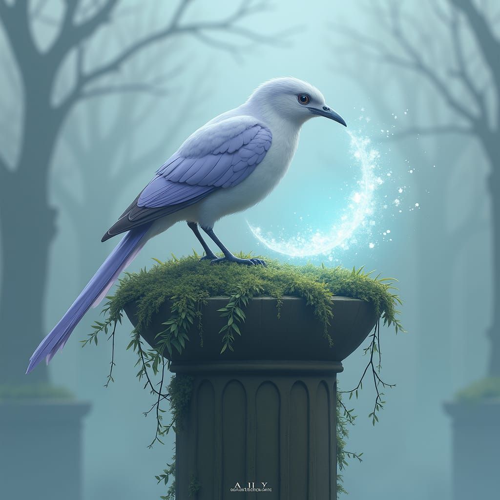 Ethereal Mourning Aix in a Dreamlike Landscape