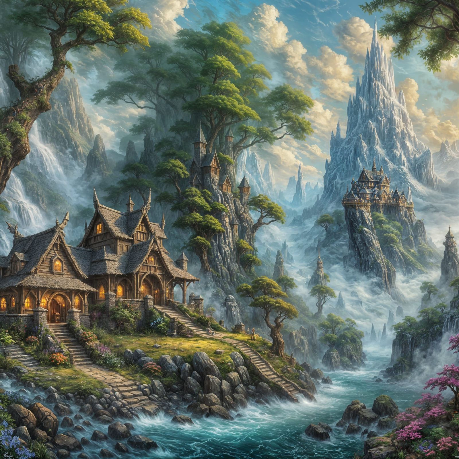 Ethereal Fantasy Troll Inspired by Thomas Kinkade