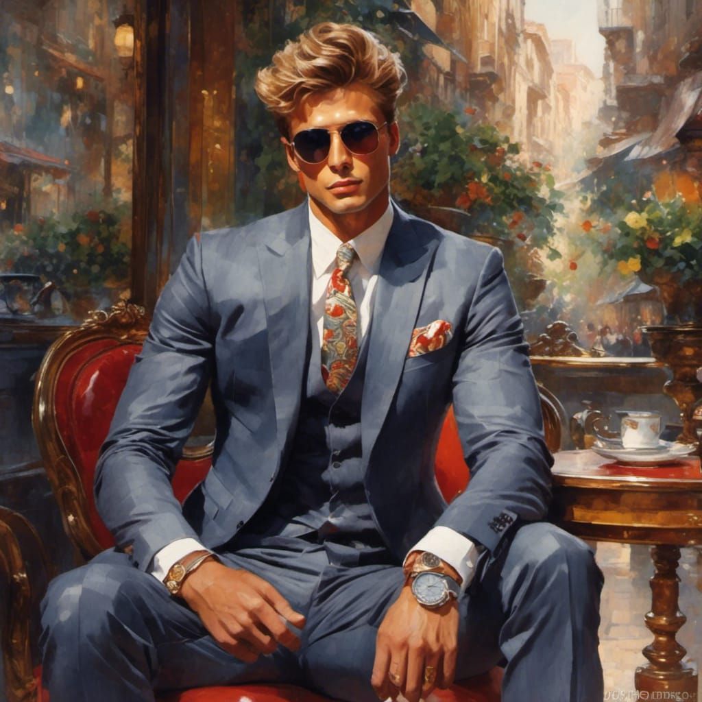 Handsome Man in Jazzy Suit Portrait