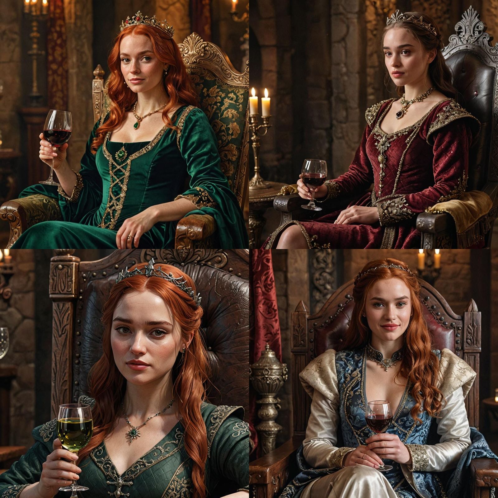 Luxurious Medieval Queen in Game of Thrones Style