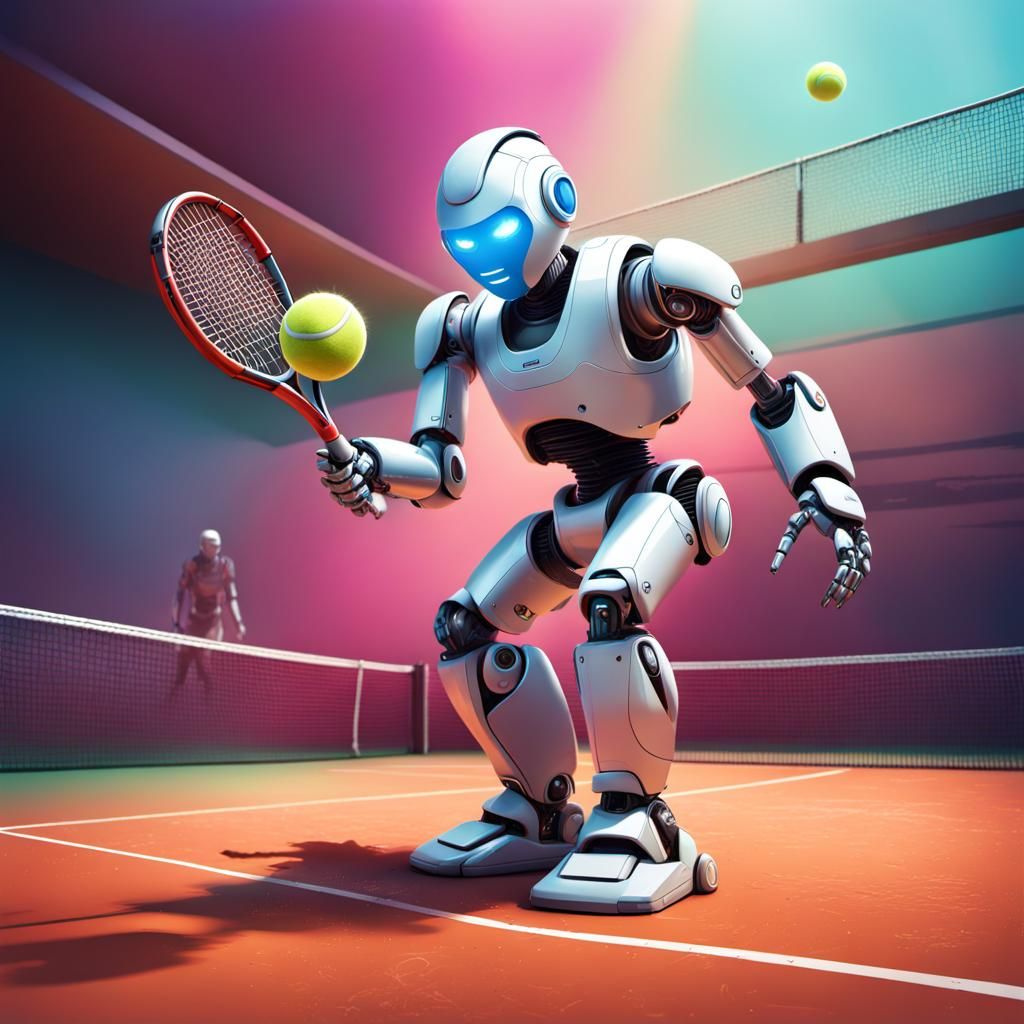 Robot tennis match