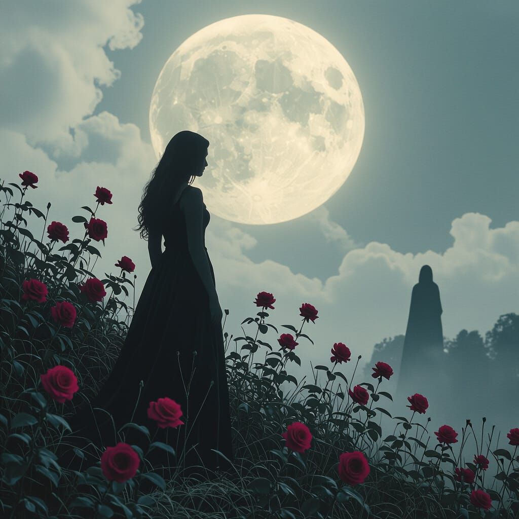 Forgotten Mansion Under Pale Moon, Cinematic Style