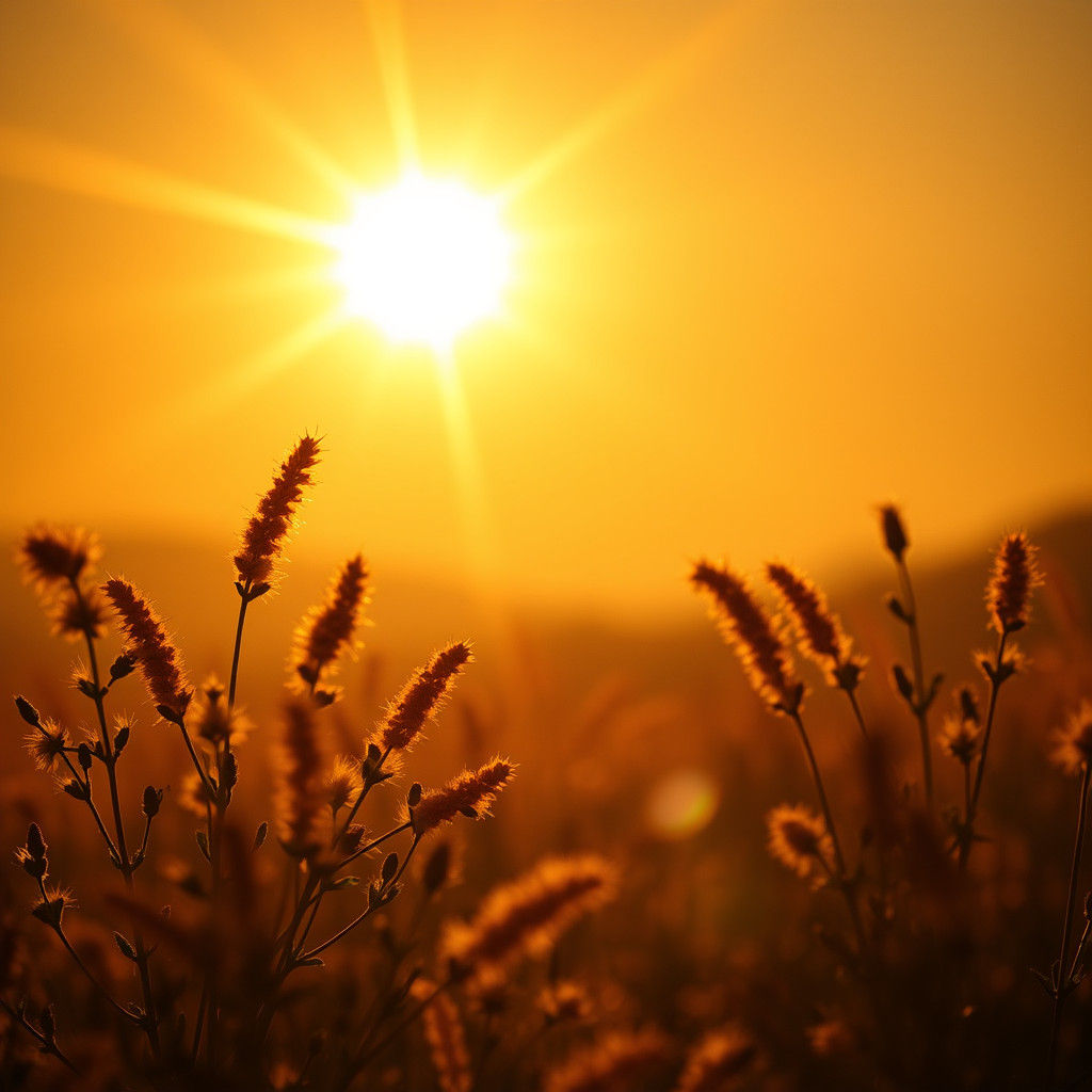 Golden Sunlight Radiates Joy and Intense Energy