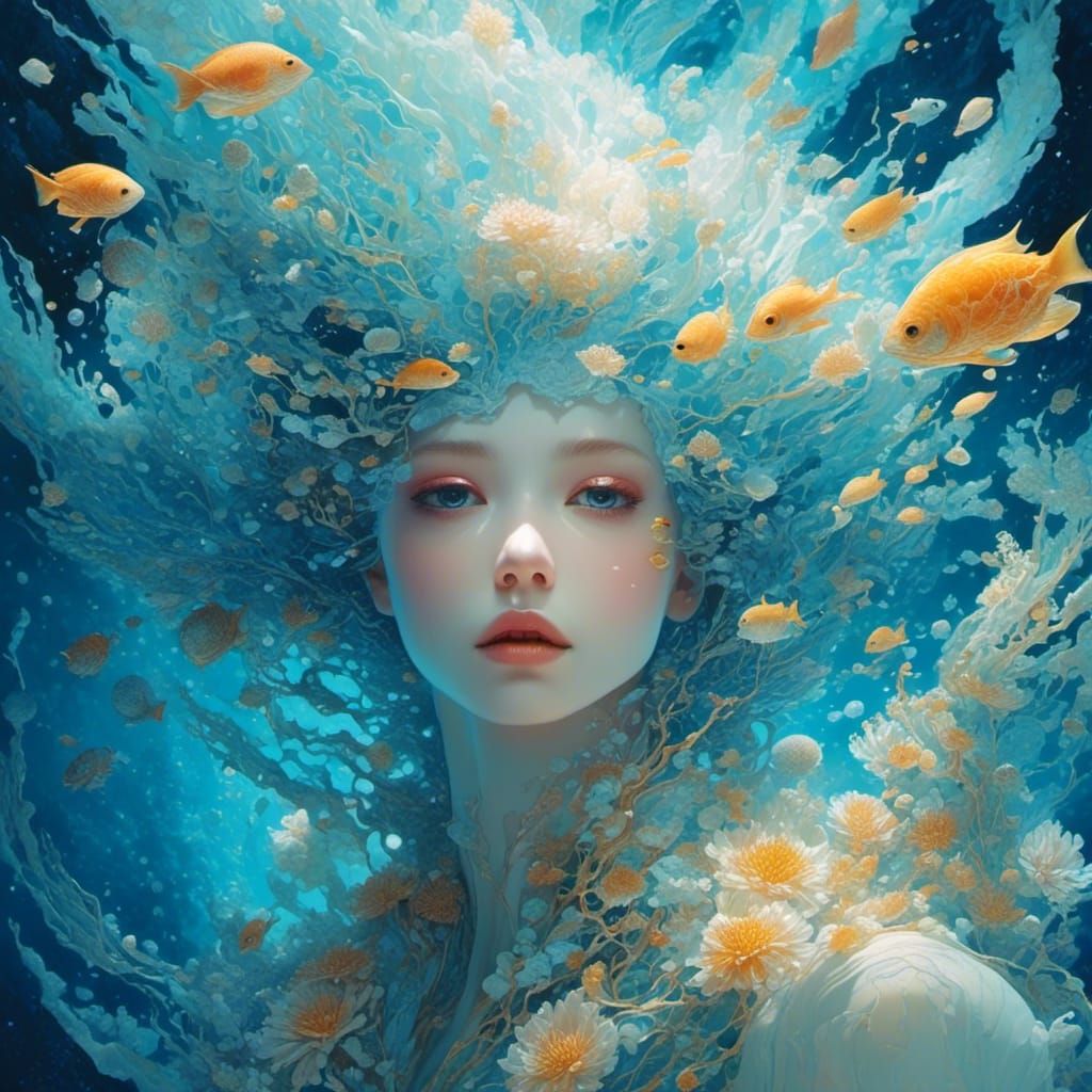 Underwater Beauty: Ocean Life in Astral Blue