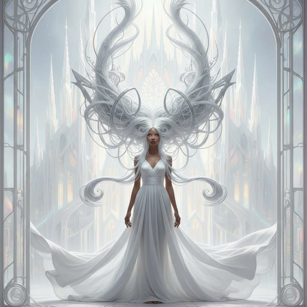 Avant-Garde Hairstyle in Crystalline Cathedral