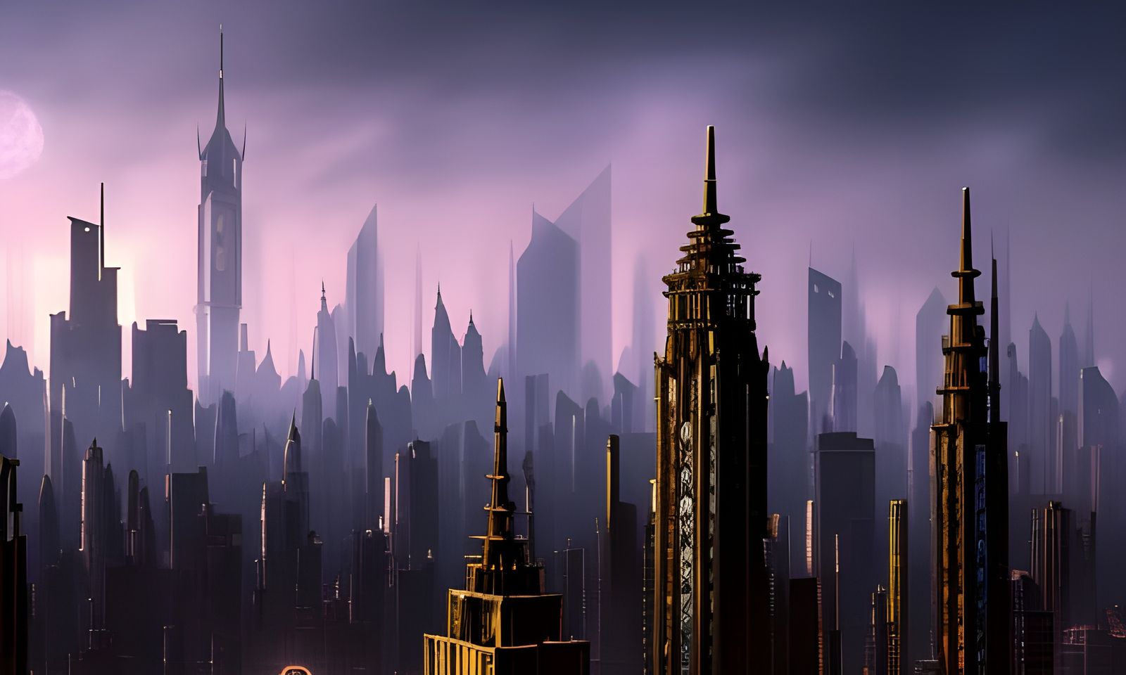 Gotham City Skyline: Gothic Architecture in Dark Fantasy Art