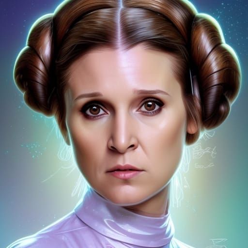Princess Leia Postage Stamp Art by Rutkowski