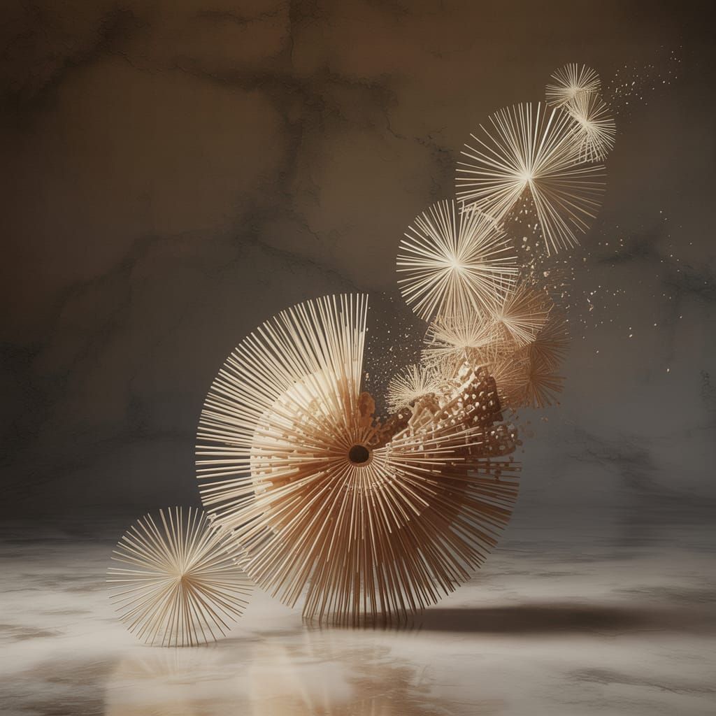 This piece explores themes of transience and dispersal, capt...