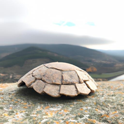 Hyperrealistic Turtle Shell Mountain Landscape